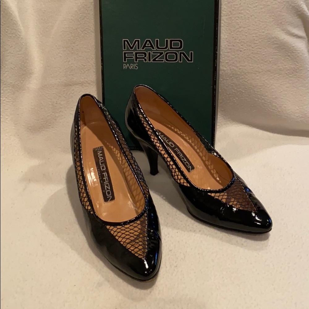 Maud Frizon vintage black patent heels pumps